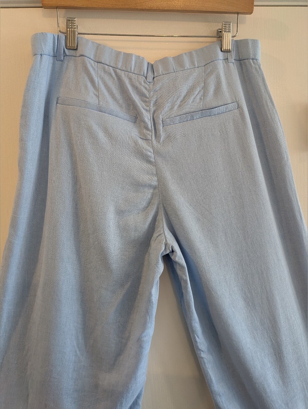 Abercrombie & Fitch Sloane Tailored Wide Leg Linen Blend Blue Pants Size 29 - Picture 10 of 14